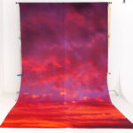 Пурпурный закат дизайнерский тканевый фон 3х5 м